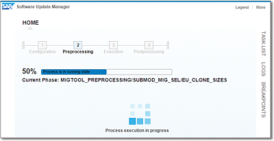 Standard Processing Screen Displaying the Current Status