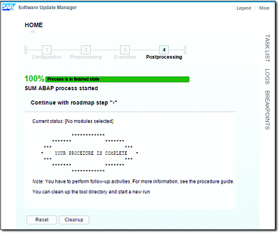 Completion Screen Displayed When the Benchmark Tool Is Complete