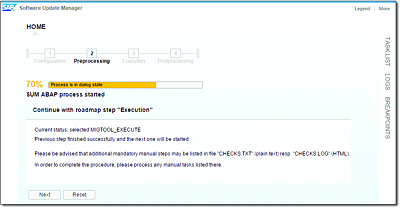 Starting the Execution Phase within the Table Compare Tool