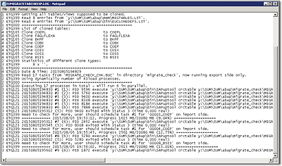 Log File Created during the Table Comparison Process