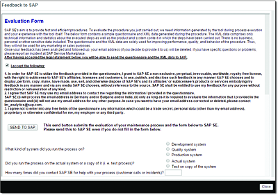 Optional Step to Send Survey Results to SAP for the Table Comparison