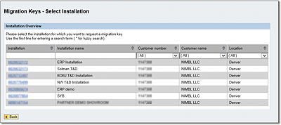 Selecting Your Installation Number