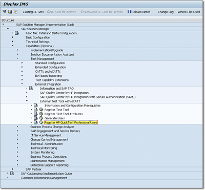 IMG Path to Register HP QTP Users