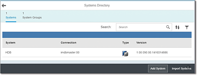 Example System Directory Screen in the Database Control Center