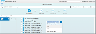 Selecting SAP S/4HANA Finance 1503 as the Target for Installation