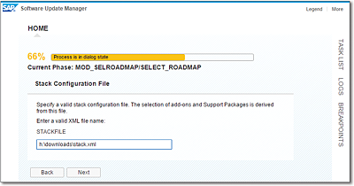 Entering the Path to stack.xml for the SAP S/4HANA Finance Installation