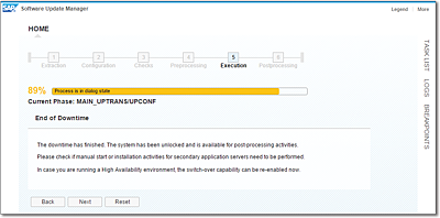 Confirmation of the End of System Downtime