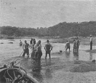 EN ROUTE TO THE GOLDFIELDS OF GUIANA. PASSING THE RAPIDS OF THE ESSEQUEBO.