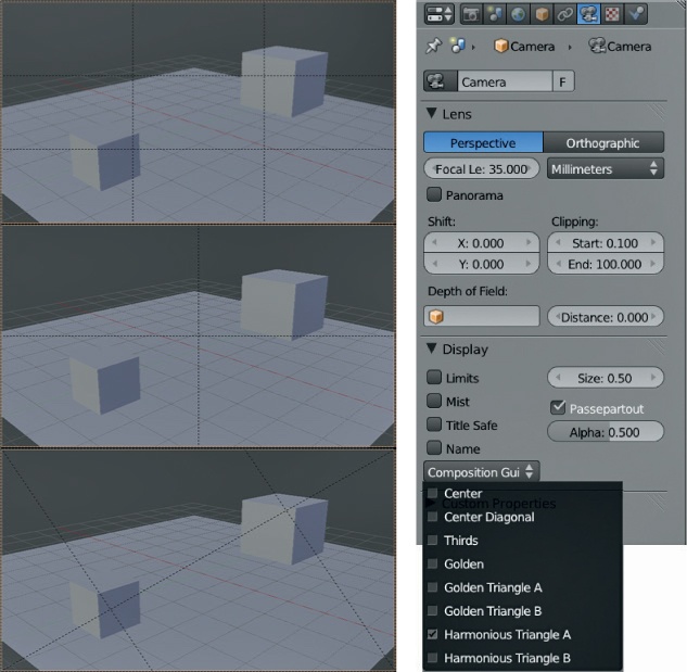 Composition guides in Blender