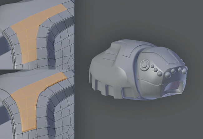 Adding embellishments by combining retopology with regular modelling techniques