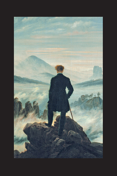 Viandante sul mare di nebbia (1818). Amburgo, Kunsthalle