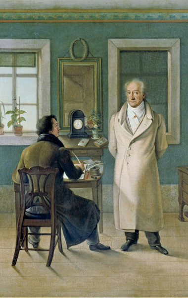 Johann Joseph Schmeller (1796-1841), Goethe detta al suo segretario John (1831). Weimar, Stiftung Weimarer Klassik und Kunstsammlungen