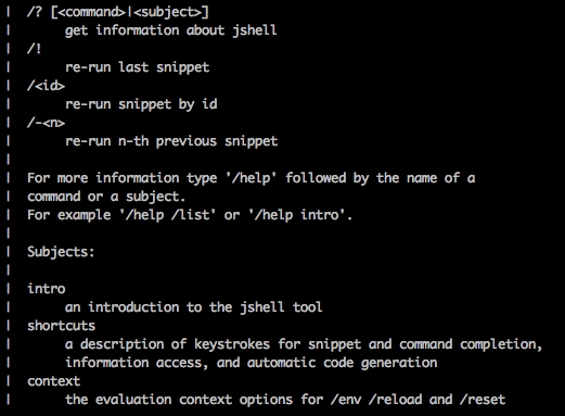 Creating a JShell Session and Setting Context