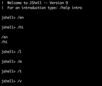 JShell Commands