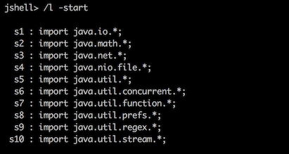 JShell Commands