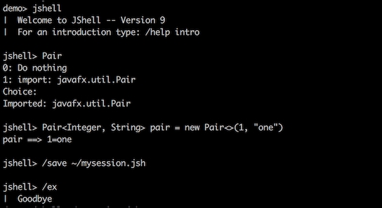 JShell Commands