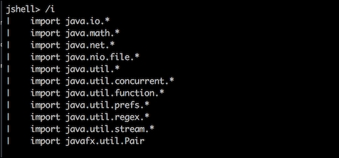 JShell Commands