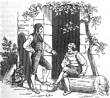 He stopped at the door of George the blacksmith.