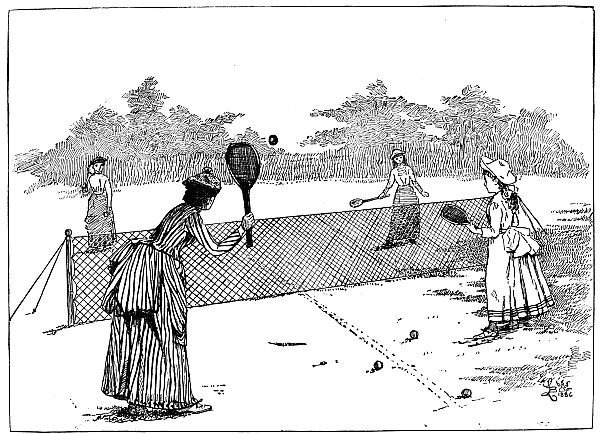 girls playing tennis