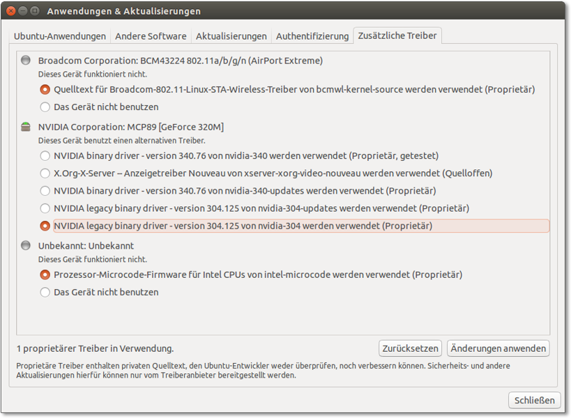 Installation des NVIDIA-Treibers unter Ubuntu