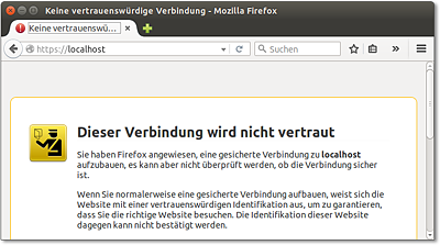 Warnung vor einem selbst signierten Zertifikat