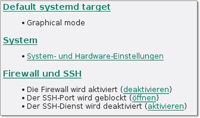 Standardmäßig wird der
  SSH-Dienst durch die Firewall blockiert und nicht gestartet.