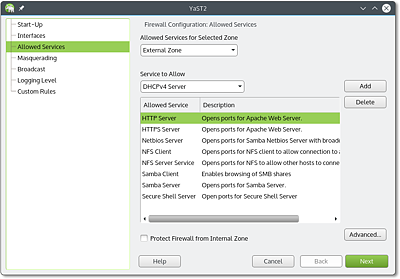 Firewall-Konfiguration in SUSE-Distributionen