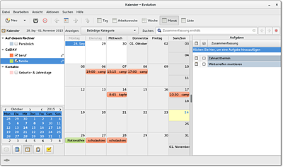 Die Kalenderfunktionen von Evolution