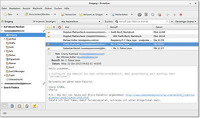 E-Mail-Verwaltung
  in Evolution
