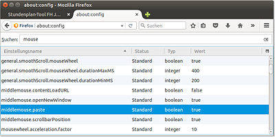 Firefox-Konfiguration