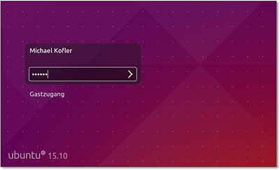 Login-Bildschirm bei Ubuntu