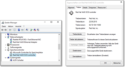 virtio-Treiberinstallation
  unter Windows 7