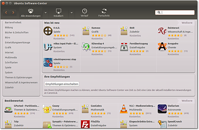 Das
 Ubuntu Software-Center