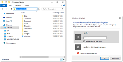 Unter Windows auf Samba-Verzeichnisse zugreifen