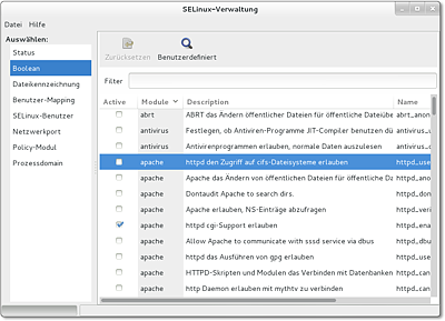 SELinux-Boolean-Parameter
  ändern