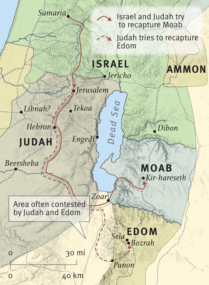 Moab, Edom, and Libnah Revolt