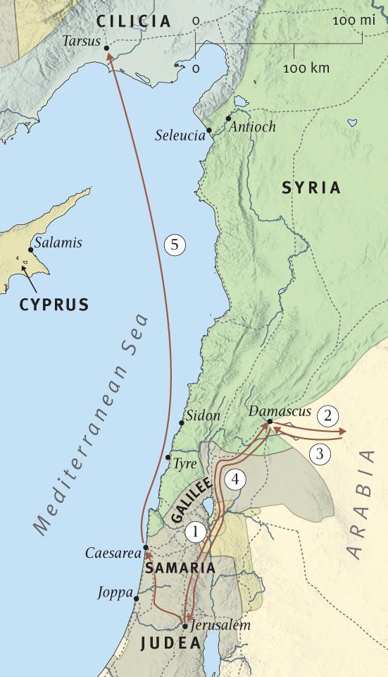 Paul’s (Saul’s) Conversion and Early Travels