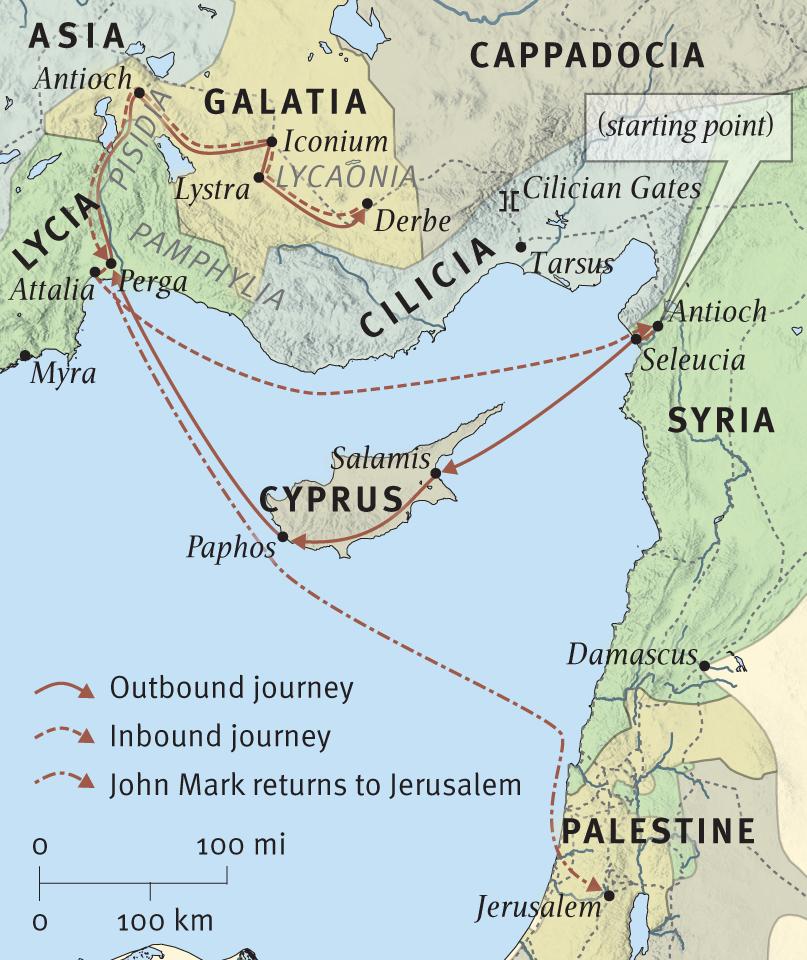 Paul’s First Missionary Journey (Acts 13:4–14:26)