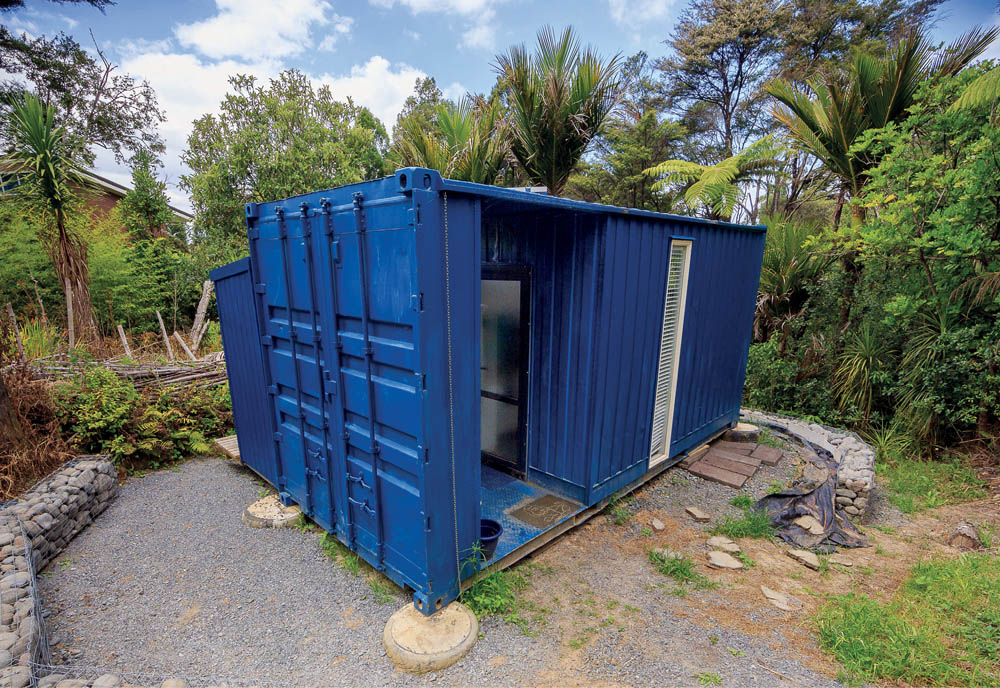 The exterior of the IQ Container tiny house.