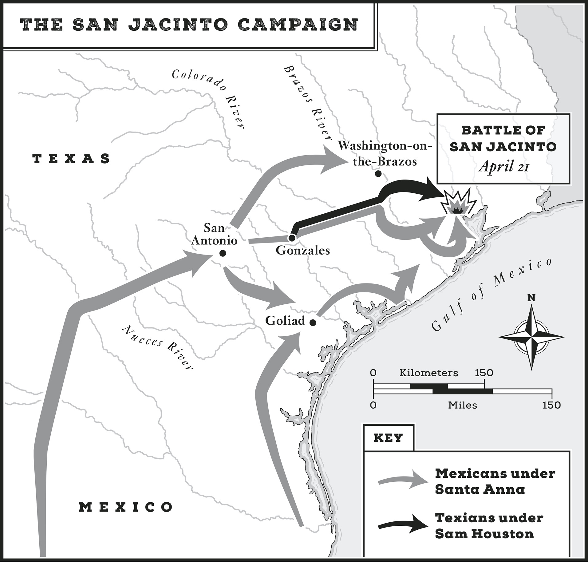 Map of the San Jacinto campaign