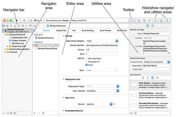 Xcode project window