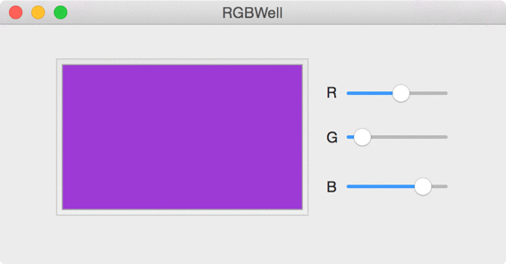 Each slider adjusts an RGB color component