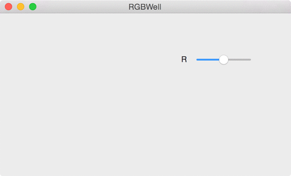 RGBWell with one label and one slider