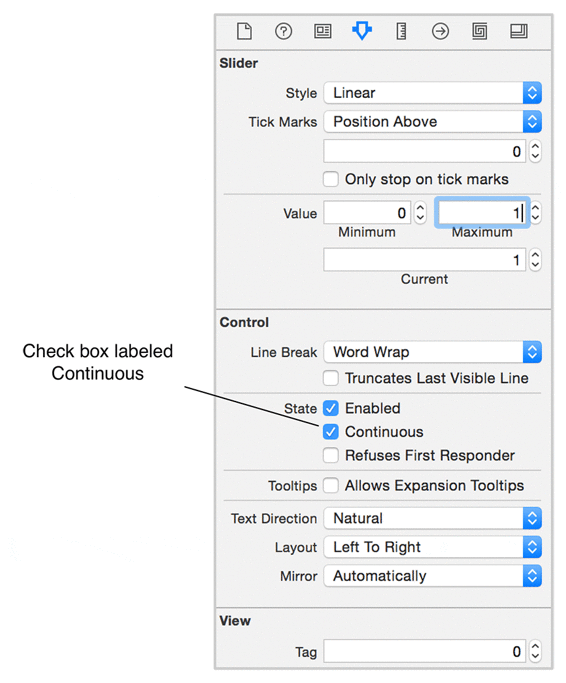 Making slider continuous