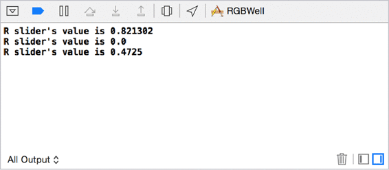 Console reporting floatValue for slider