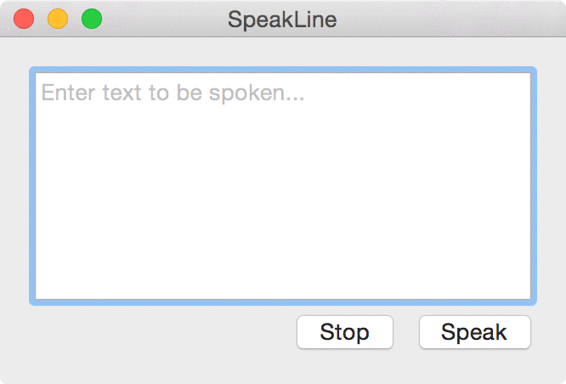 SpeakLine user interface