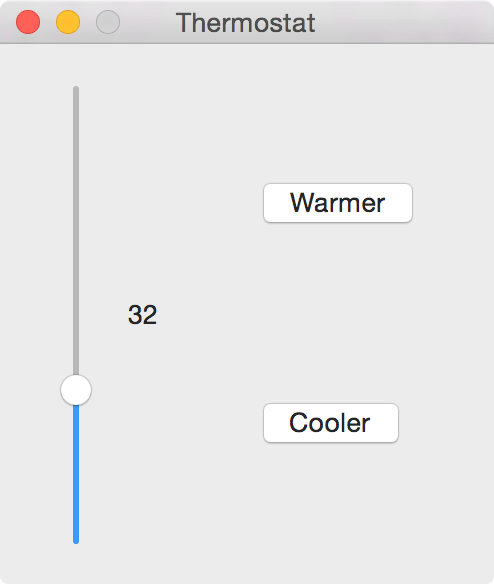 Label reports slider's new value