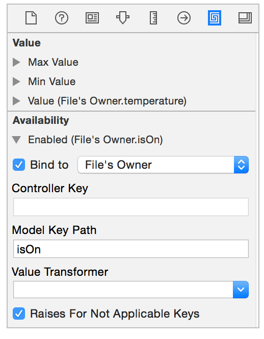 Binding slider’s Enabled attribute to temperature key