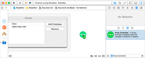 Adding an array controller to Document.xib