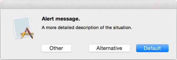 A modal alert